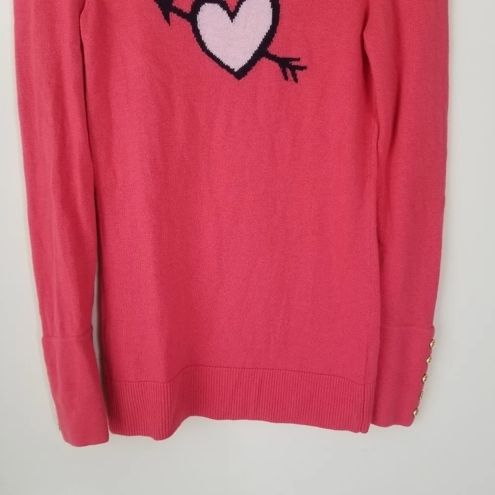 Lilly Pulitzer Pink Heart Print Wool Blend Long Sleeve Sweater Size XS - Picture 12 of 12